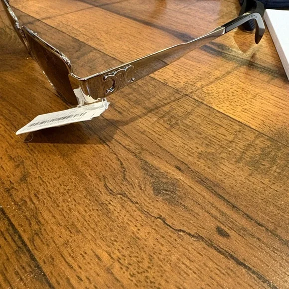 Celine CL40293U 55mm Sunglasses Palladium Silver Blue NWT $600 MSRP - Picture 3 of 10